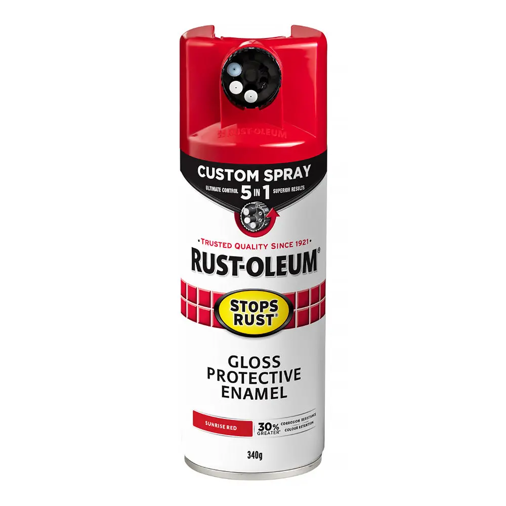 Rust-Oleum Stops Rust Custom Spray Paint 5 In 1 Protective Enamel 340G Gloss Sunrise Red 1