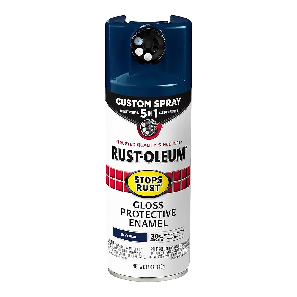 Rust-Oleum Stops Rust Custom Spray Paint 5 In 1 Protective Enamel 340G Gloss Navy Blue 1