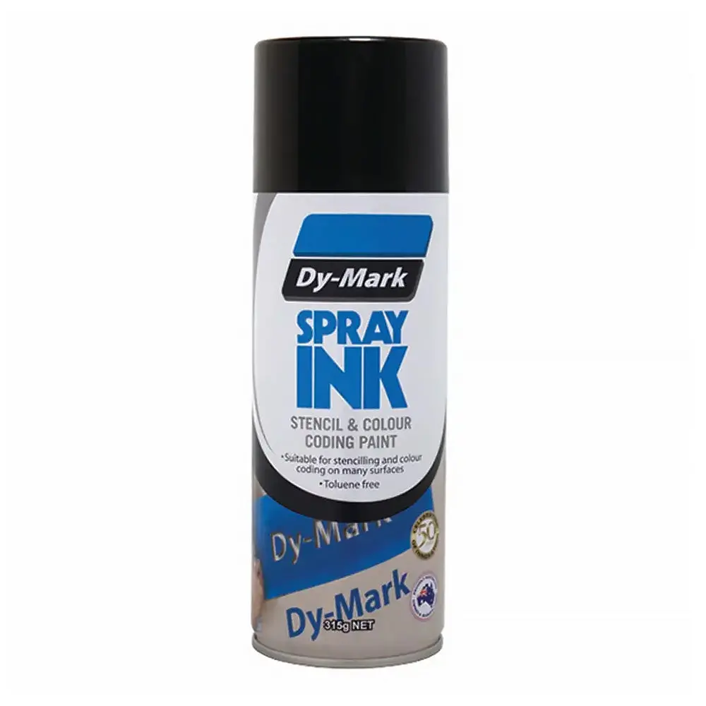 Dy-Mark Spray Ink 315G Black Aerosol Stencil & Colour Coding Paint 1