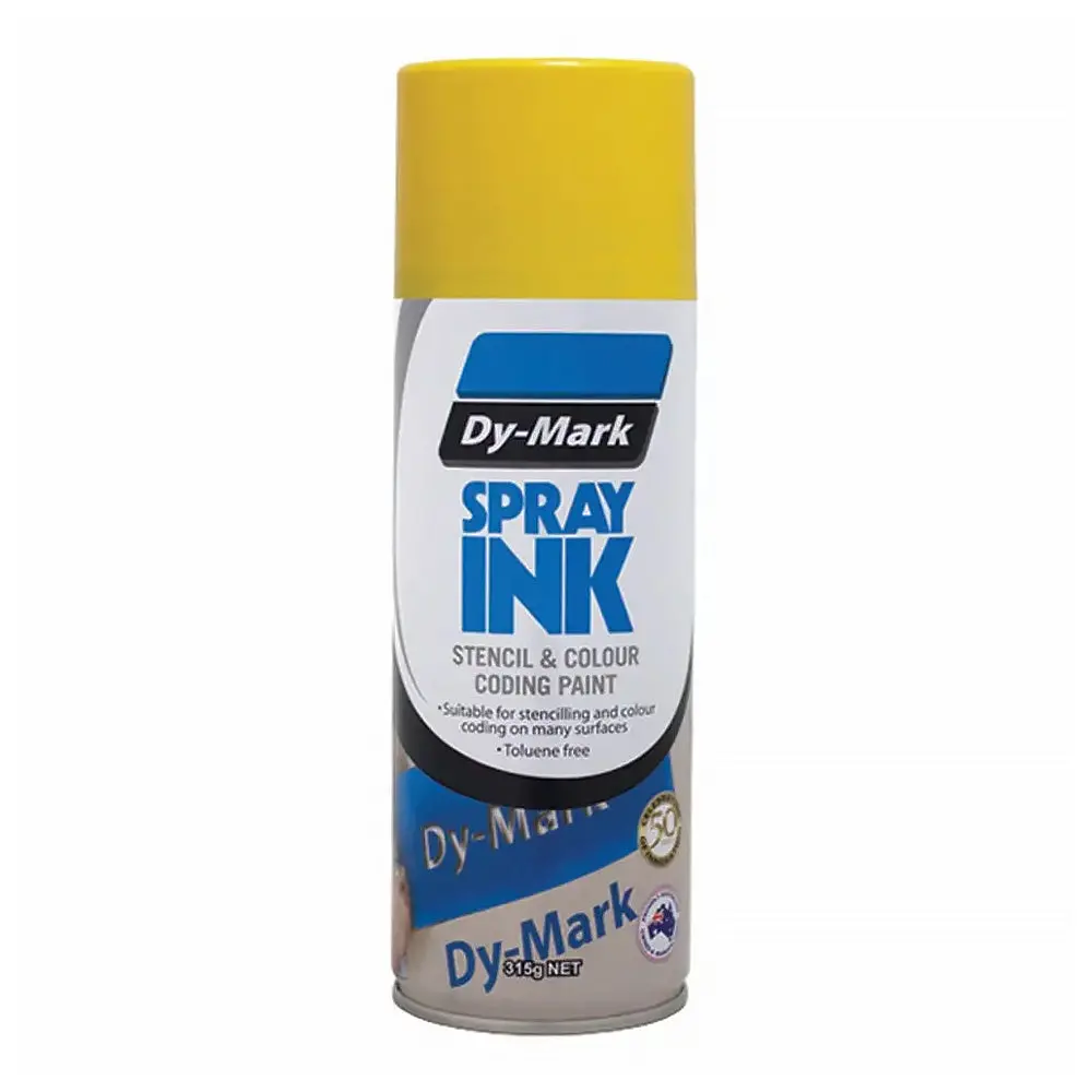 Dy-Mark Spray Ink 315G Yellow Aerosol Stencil & Colour Coding Paint 1