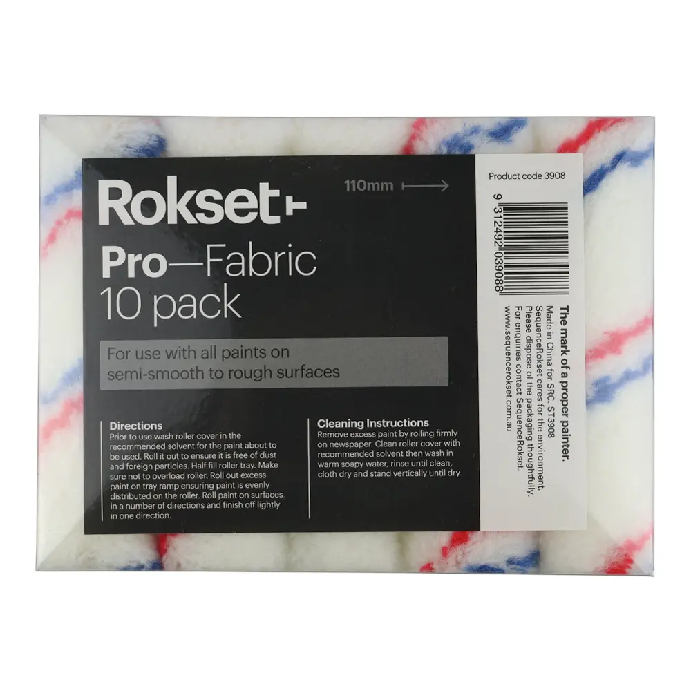 Rokset Pro Fabric 110Mm Roller Covers 10 Pack Refill Marine Industrial Concrete 1