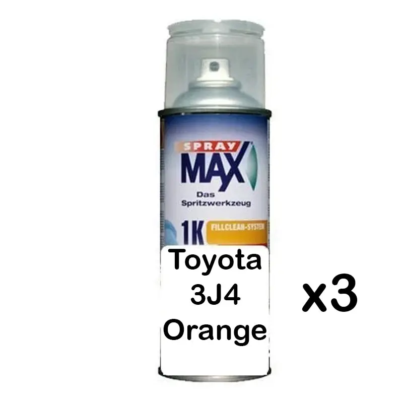 Auto Car Touch Up Paint Can For Toyota 3J4 Orange X 3 1