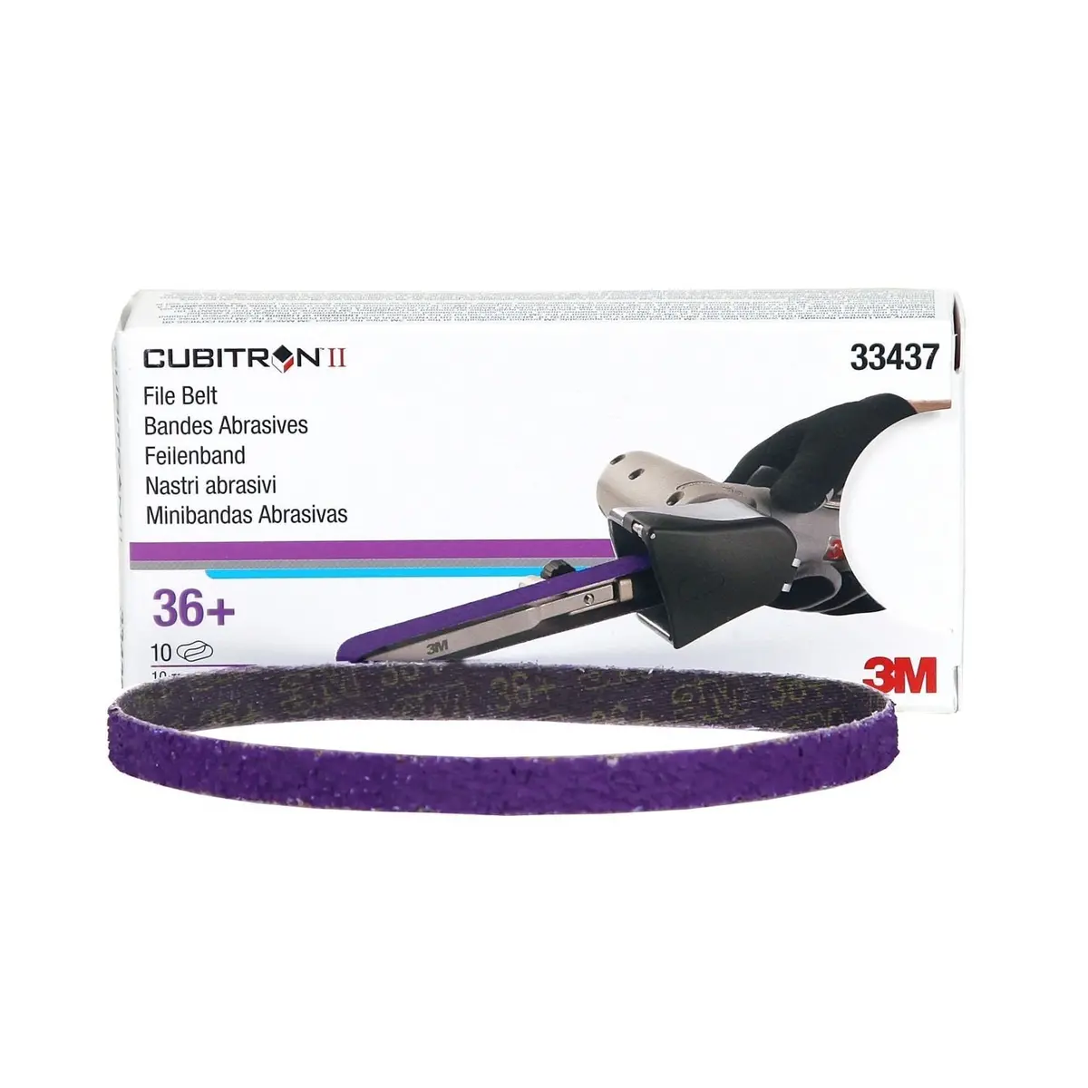3M Cubitron Ii File Belt 10Mm X 330Mm 3/8 In X 13 In 36+ Grade 33437 1