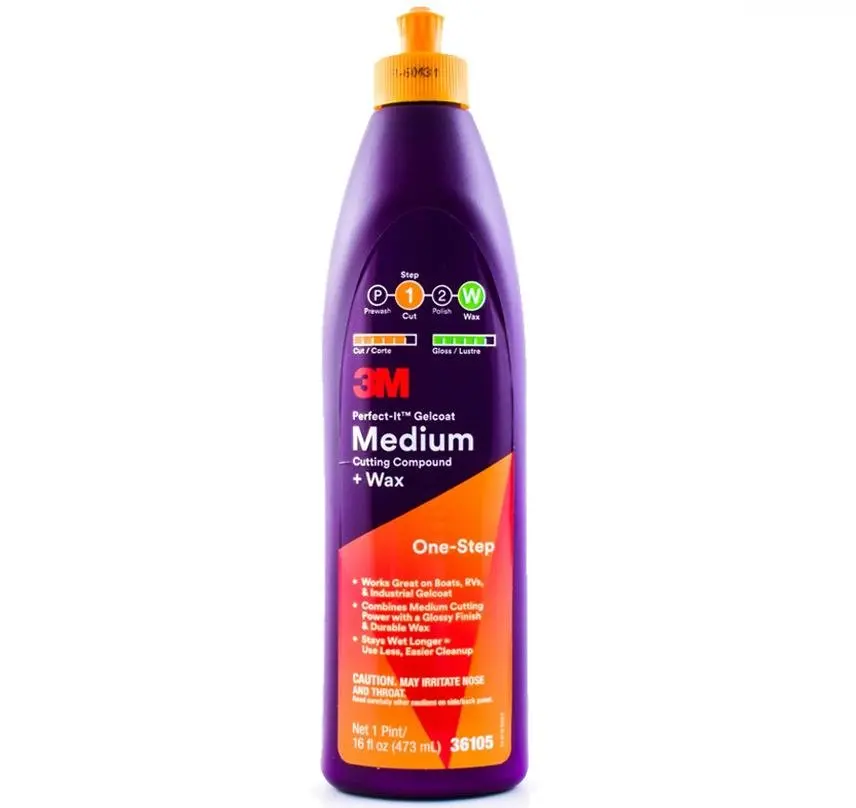 3M Perfect-It Gelcoat Medium Cutting Compound + Wax Pint 473 Ml 36105 1