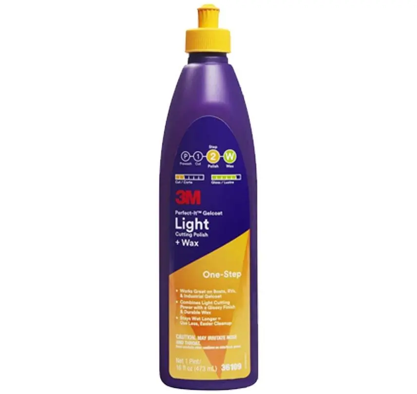3M Perfect-It Gelcoat Light Cutting Polish + Wax, Pint 473Ml 36109 Buff Compound 1