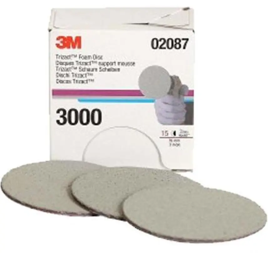 3M Trizact Hookit Foam Disc 3 Inch 75Mm 3000 Grit 02087 Foam Backing Qty 15 1