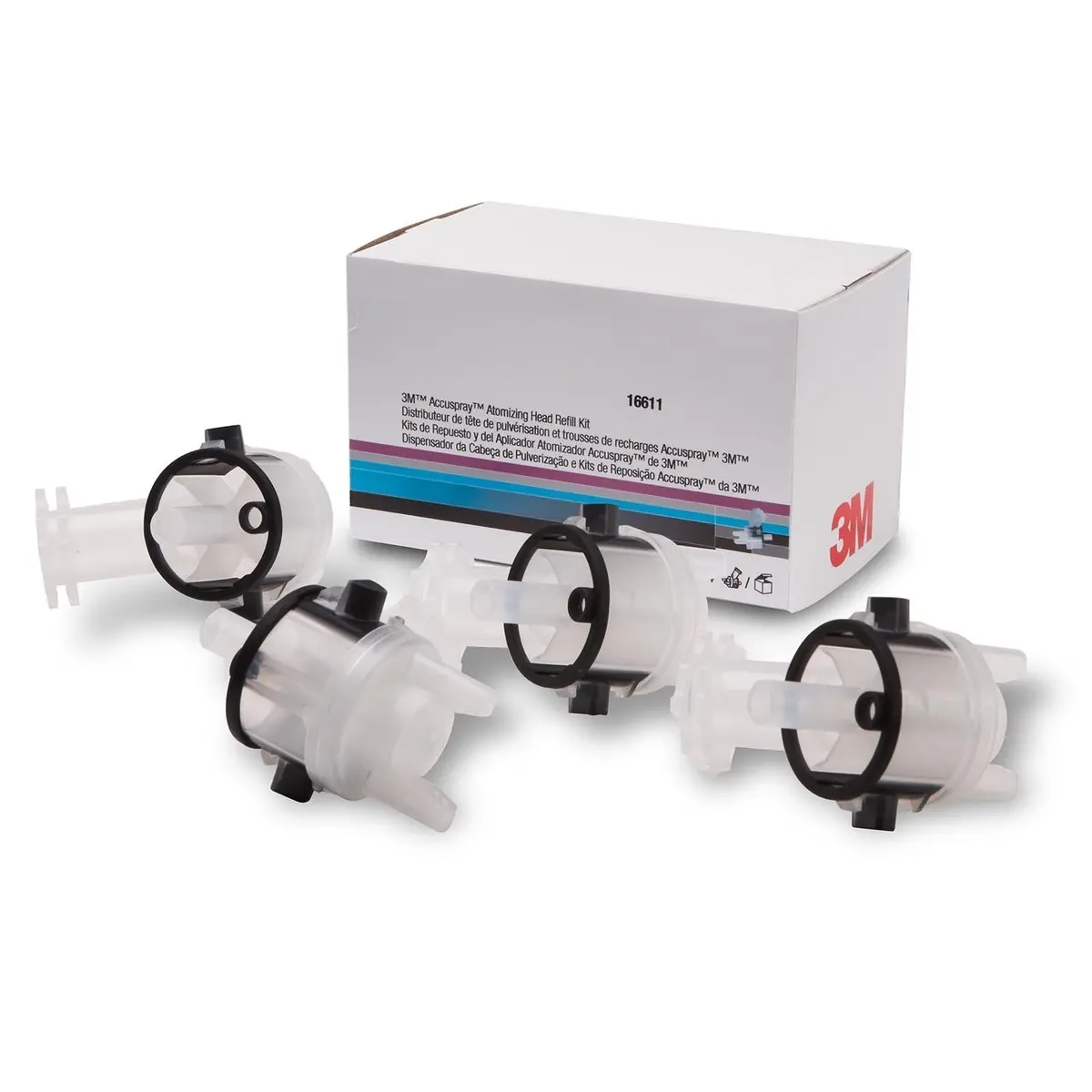 3M 16611 Accuspray Atomizing Head Refill Kit 1.8Mm 4 Pack Spray Paint Boat Car 1