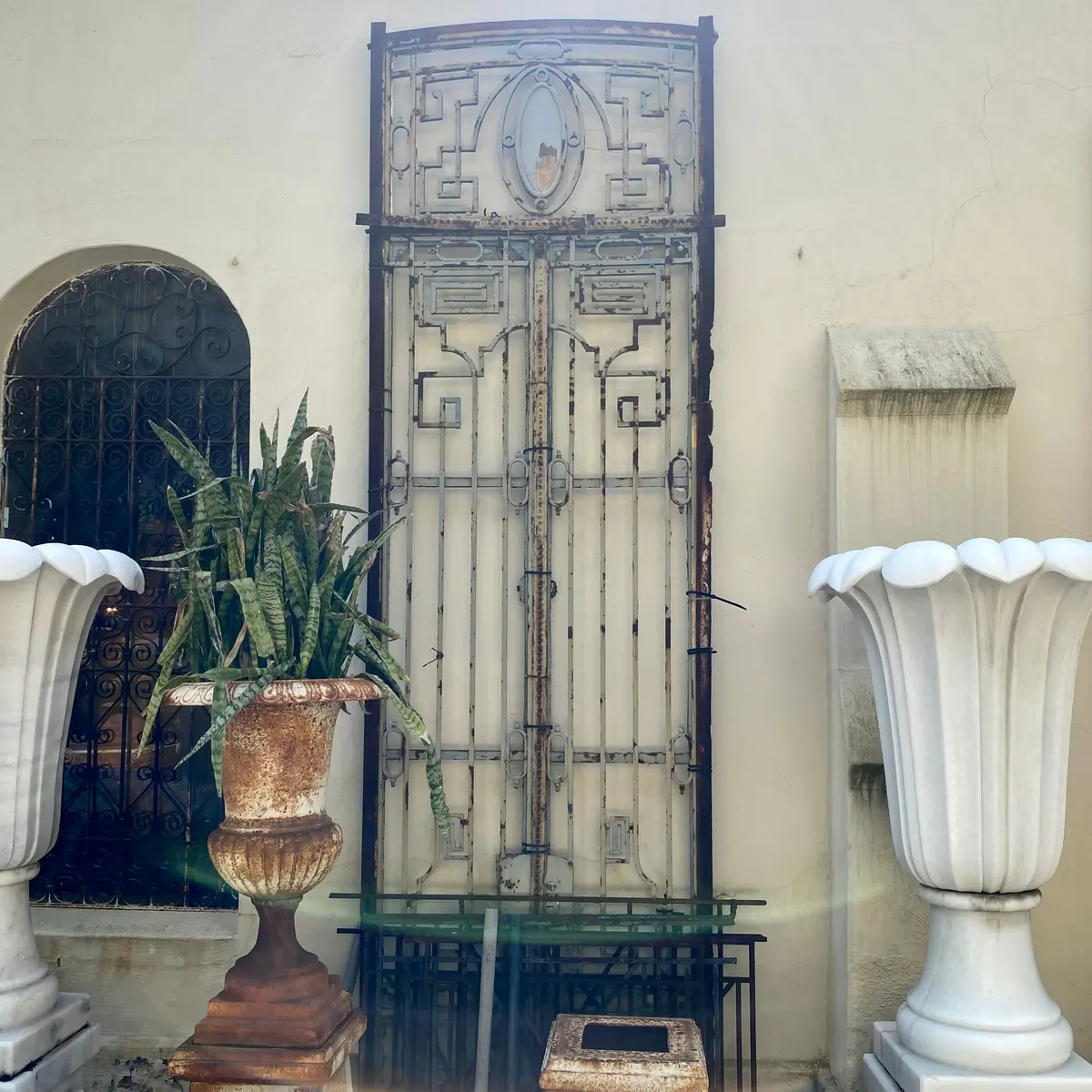 Antique Art Nouveau Forged Steel Gates 1