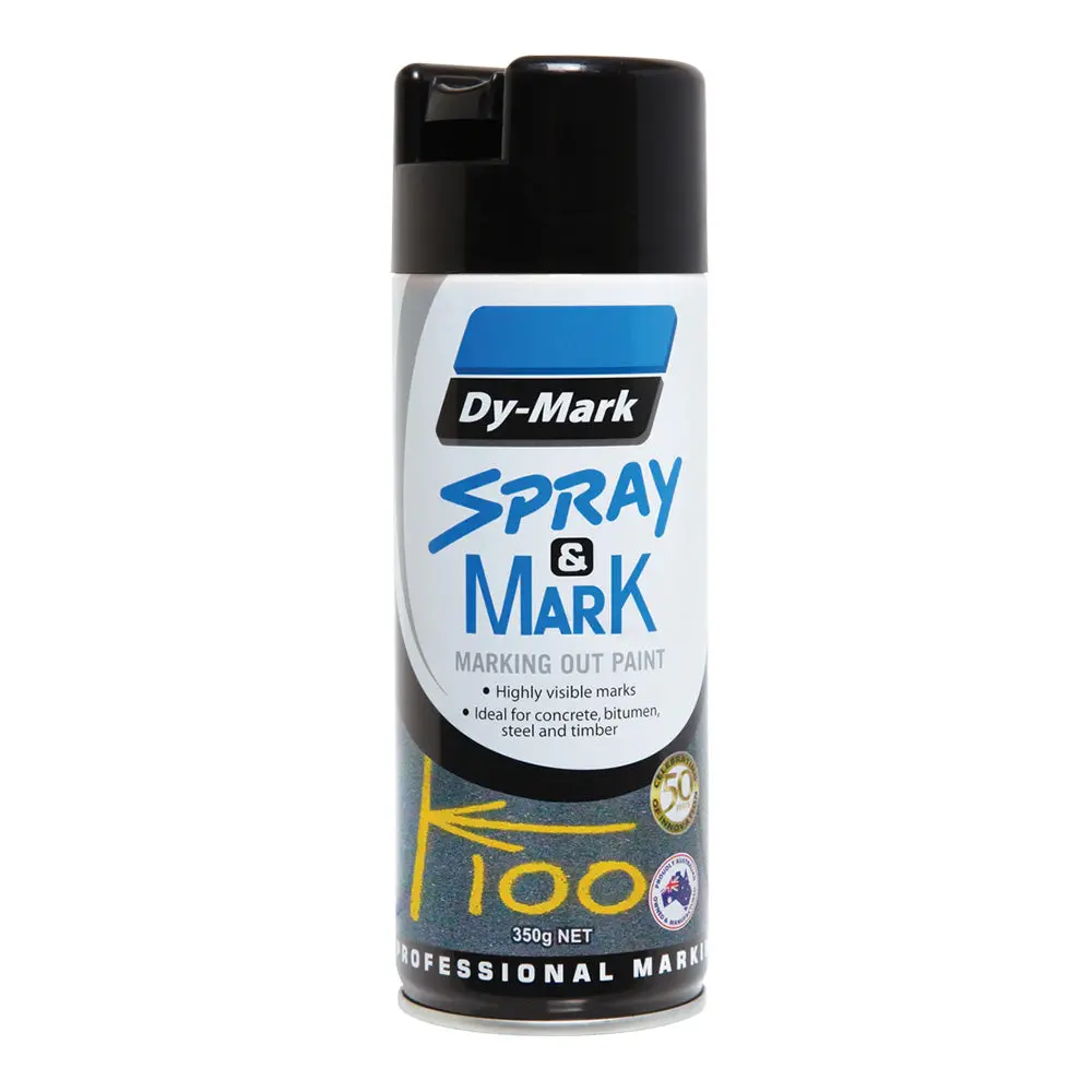 Dy-Mark Spray & Mark Survey Linemarking Spray Paint Black 350G Aerosol 1
