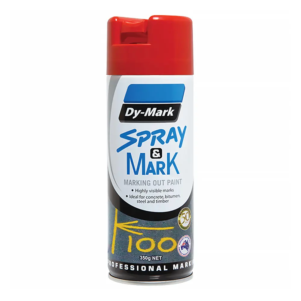 Dy-Mark Spray & Mark Survey Linemarking Spray Paint Red 350G Aerosol 1