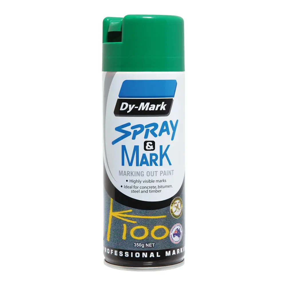 Dy-Mark Spray & Mark Survey Linemarking Spray Paint Green 350G Aerosol 1