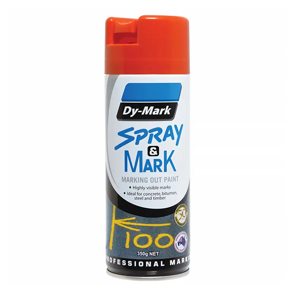 Dy-Mark Spray & Mark Survey Linemarking Spray Paint Orange 350G Aerosol 1