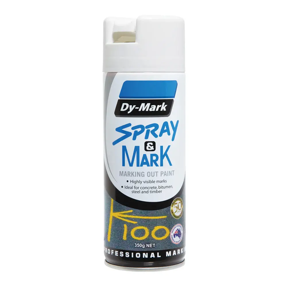 Dy-Mark Spray & Mark Survey Linemarking Spray Paint White 350G Aerosol 1