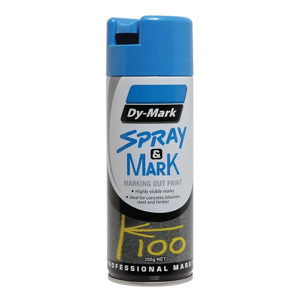 Dy-Mark Spray & Mark Survey Linemarking Spray Paint Fluoro Blue 350G Aerosol 1