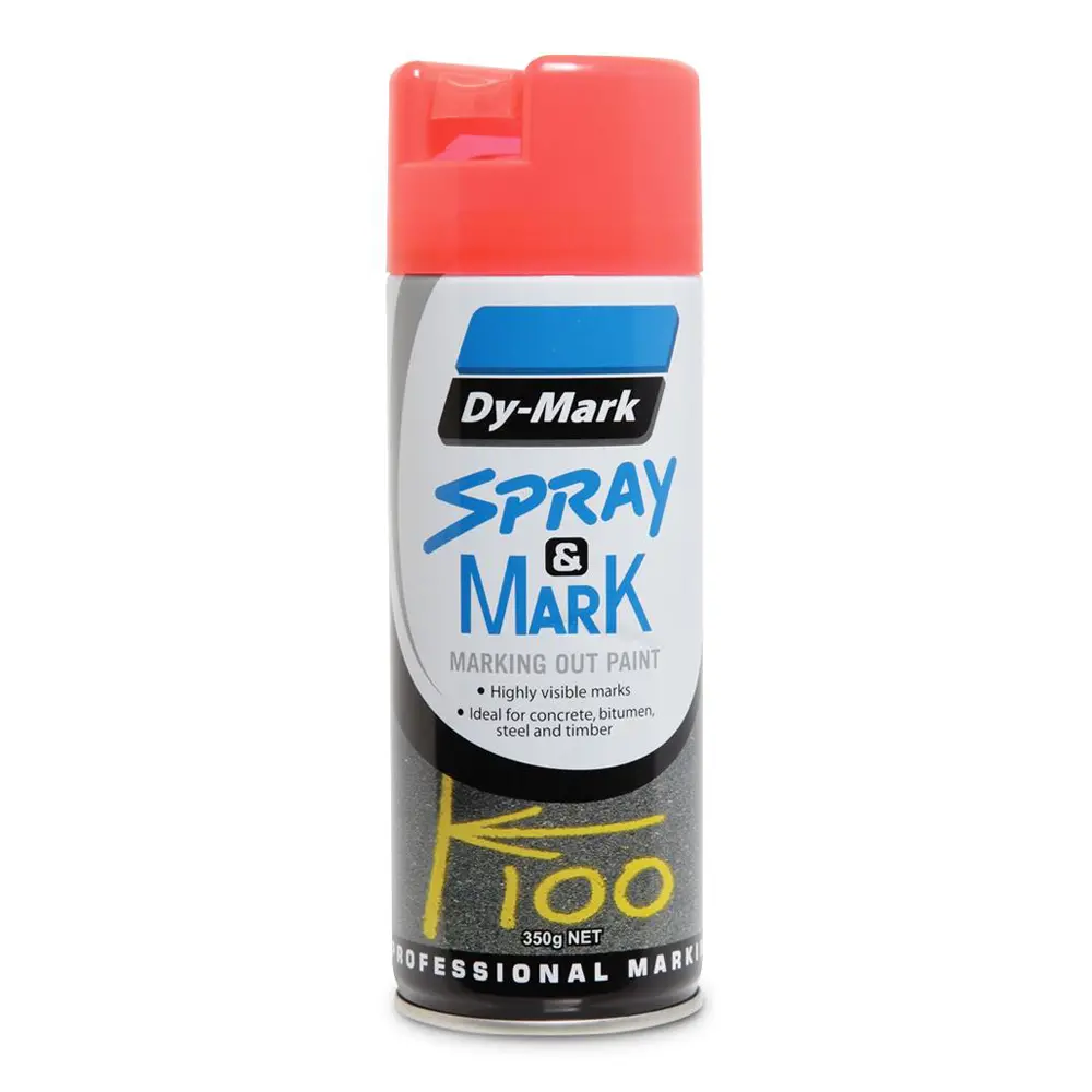 Dy-Mark Spray & Mark Survey Linemarking Spray Paint Fluoro Orange 350G Aerosol 1