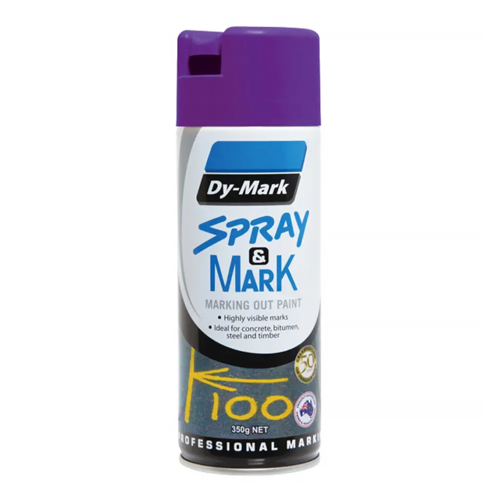 Dy-Mark Spray & Mark Survey Linemarking Spray Paint Fluro Purple 350G Aerosol 1