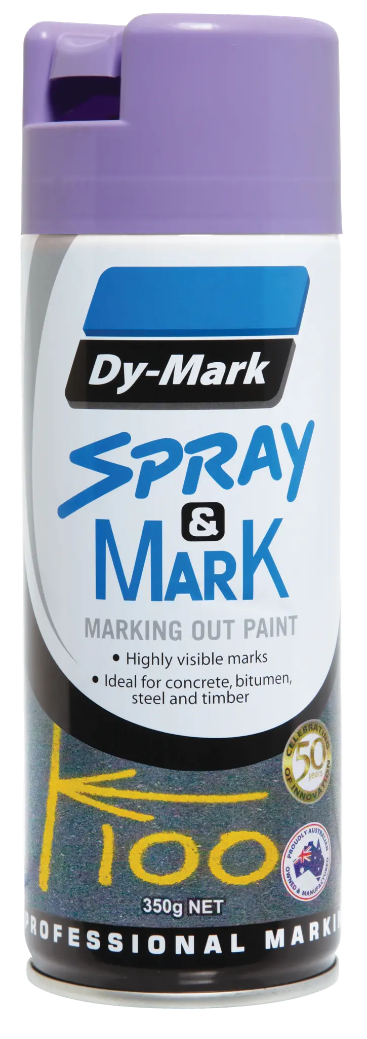 Dy-Mark Spray & Mark Survey Linemarking Spray Paint Violet 350G Aerosol 1