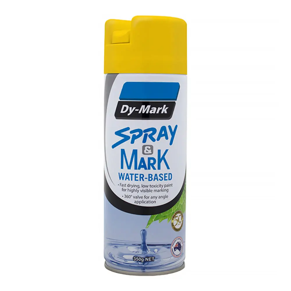Dy-Mark Waterbased Spray & Mark Survey Spray Paint Yellow 350G Aerosol 1