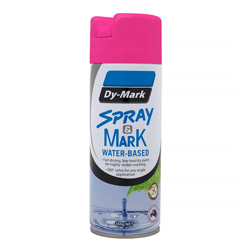 Dy-Mark Waterbased Spray & Mark Survey Spray Paint Fluro Pink 350G Aerosol 1