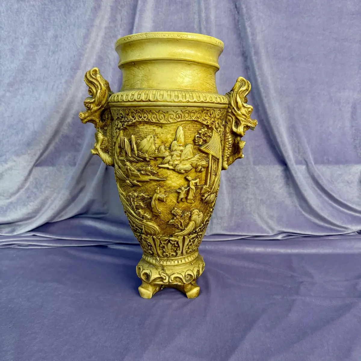 Vintage Italian Chinoiserie Vase With Dragon Handles - Sold 1