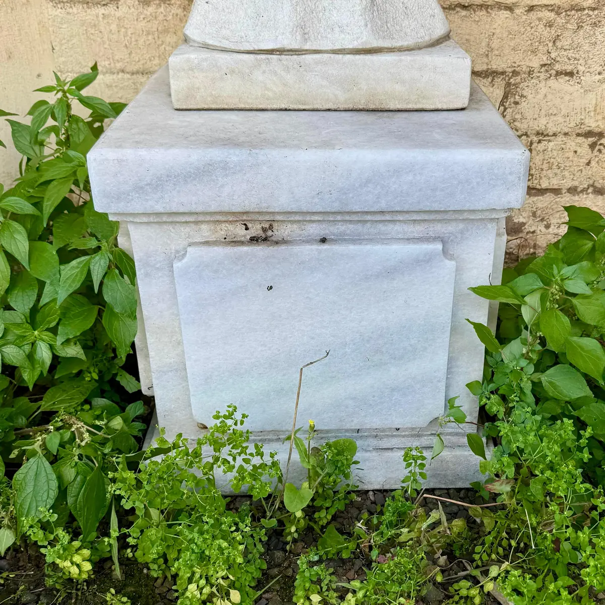 Hand Carved White Marble Plinth 1