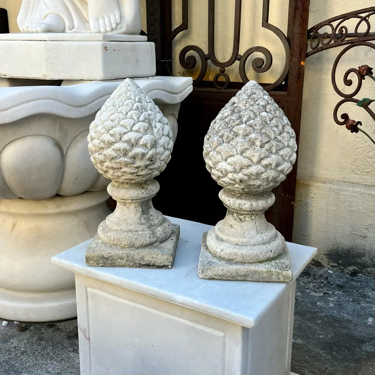 Beautiful Pair Of Pinecone Finials - Sold 1