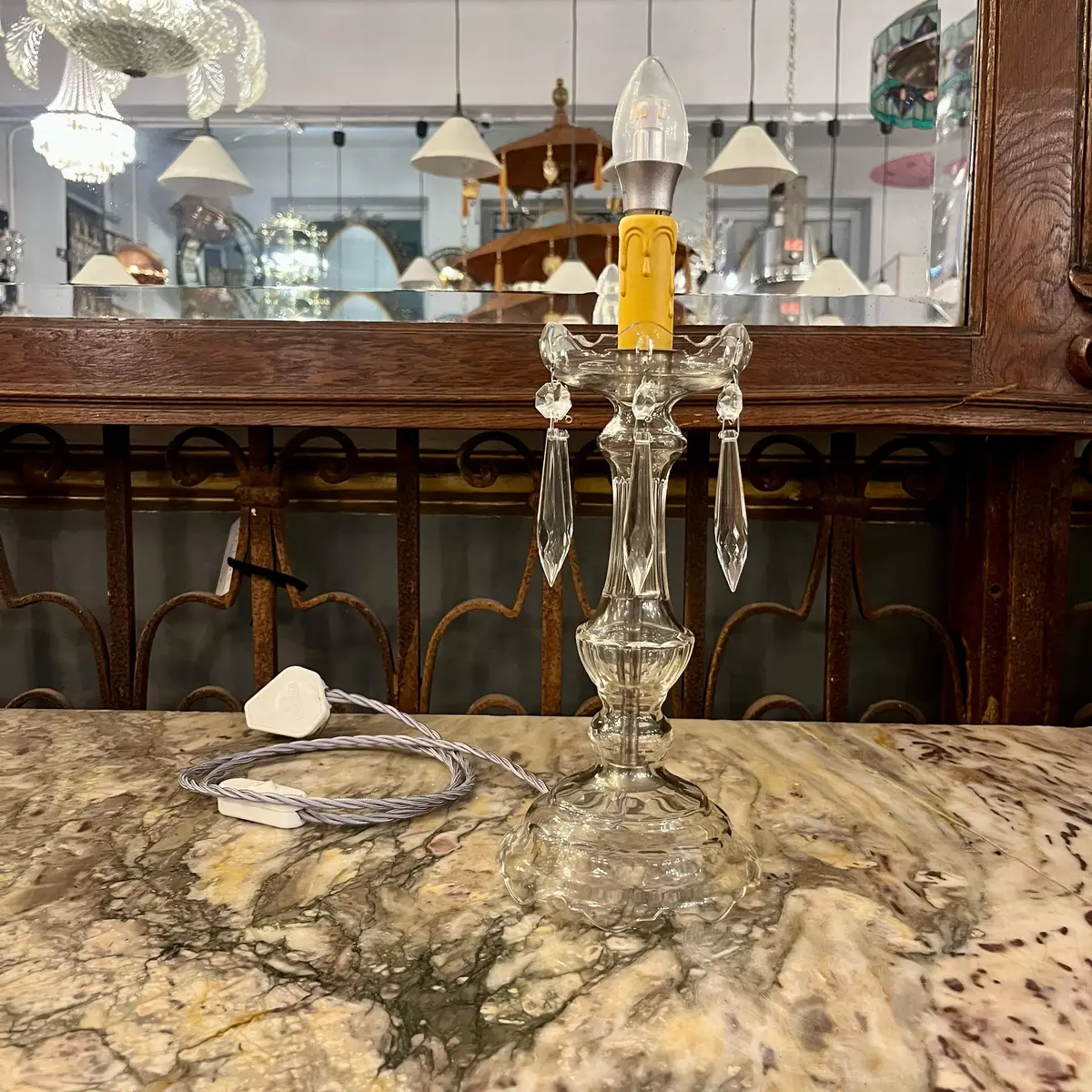 Beautiful Antique Crystal Lamp 1