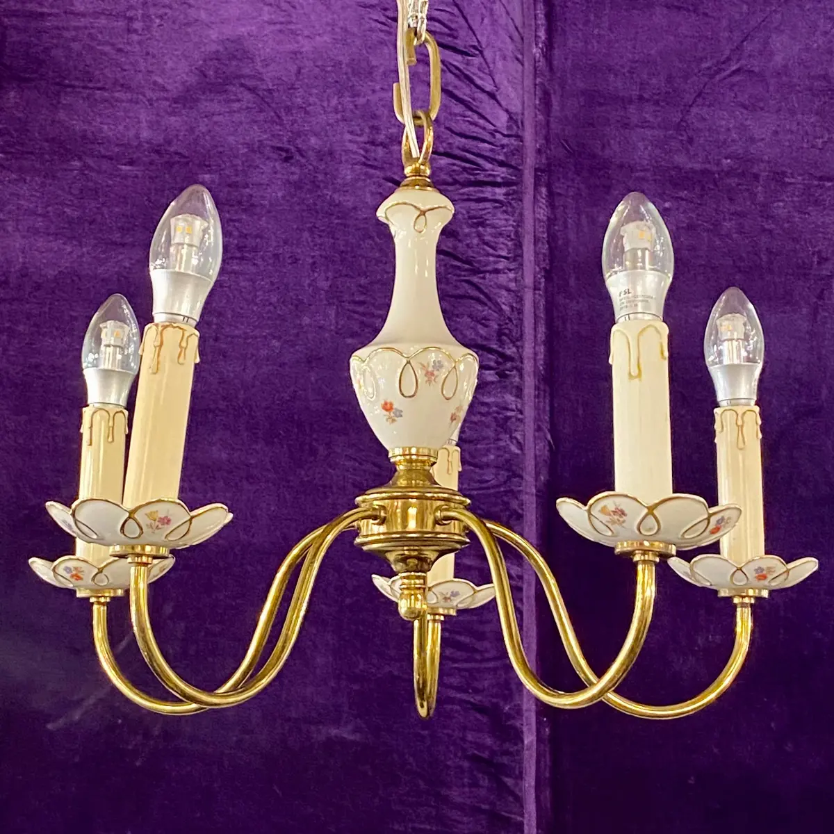 Pretty Vintage Delft Chandelier - Sold 1