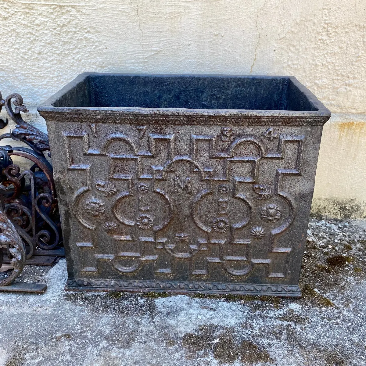 Aged Rectangular Cast Iron Planter - Sold 1