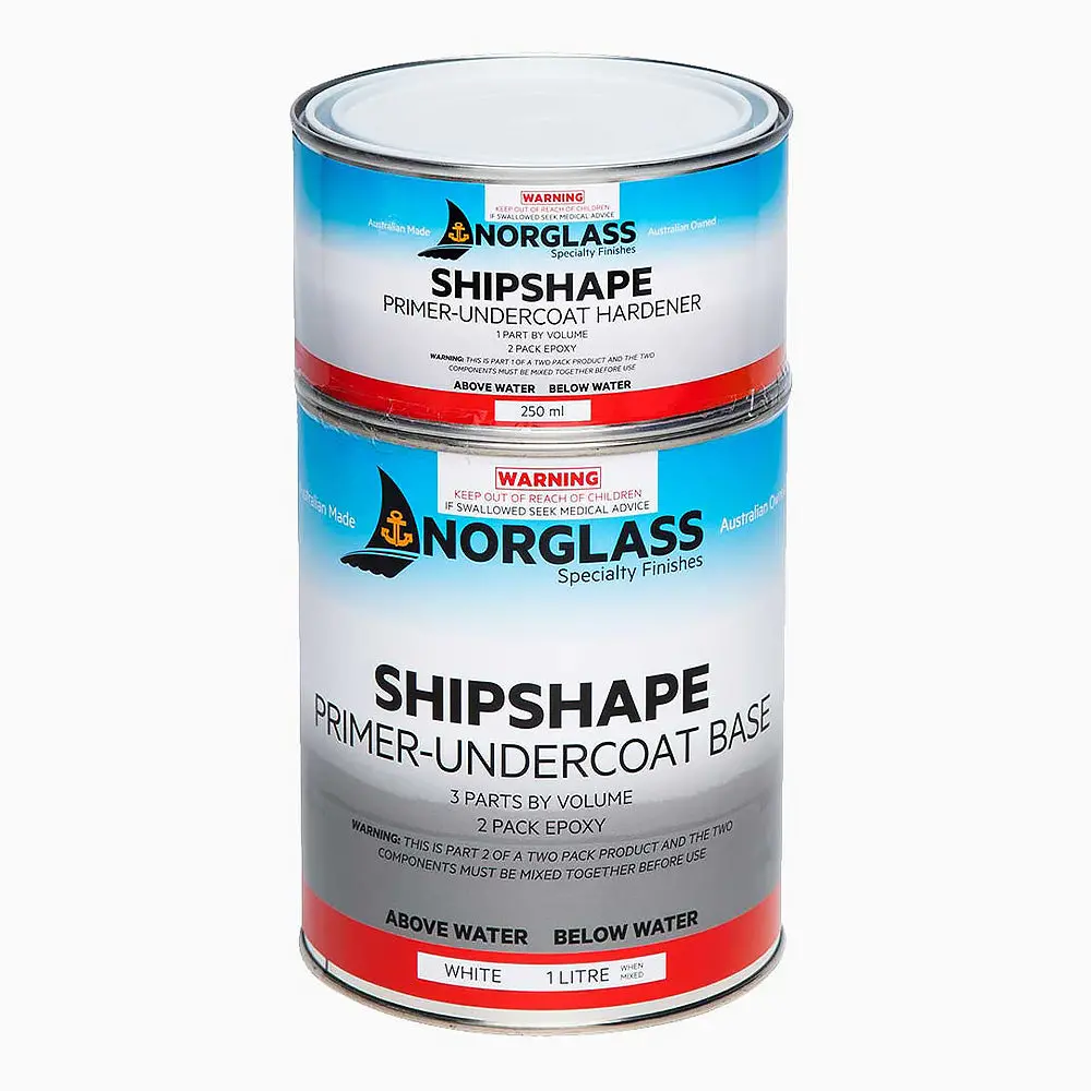 Norglass Ship Shape 2 Pack Epoxy Primer Undercoat 1L White High Build 1