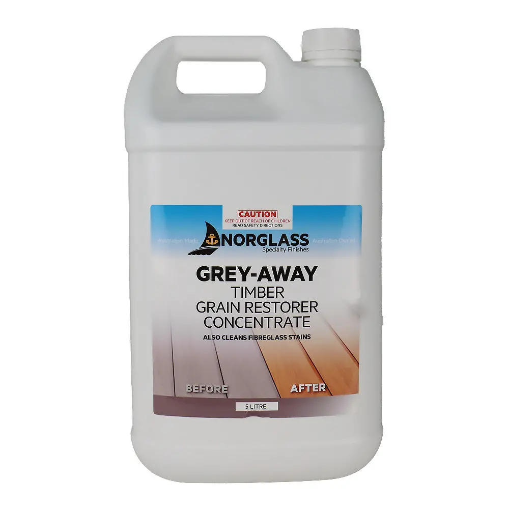 Norglass Grey-Away Grain Restorer 5L Timber Restoration Marine Deck Cleaner 1