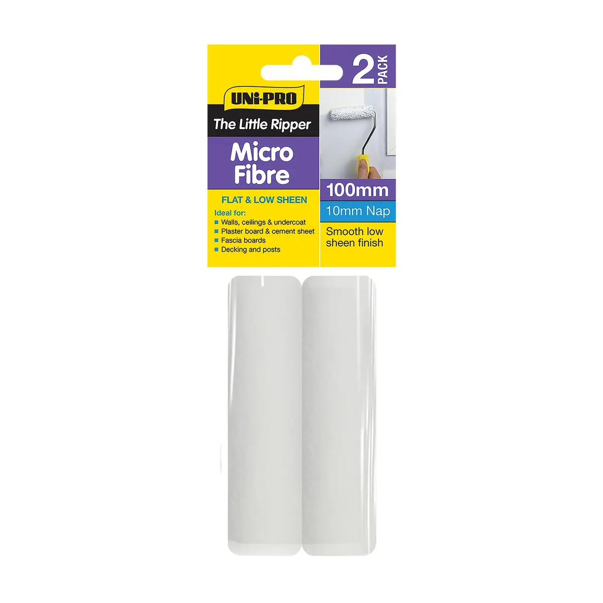Uni-Pro Little Ripper 100Mm Microfibre Covers 10Mm Nap X 2 Pack 1