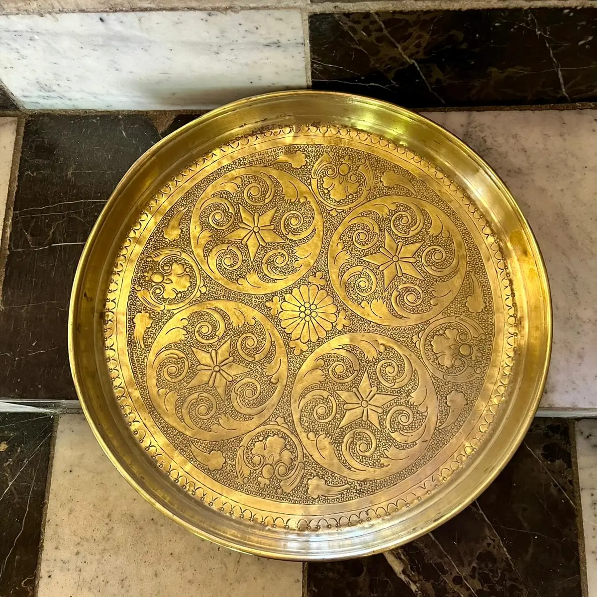 Ornate Brass Serving Tray -Sold 1
