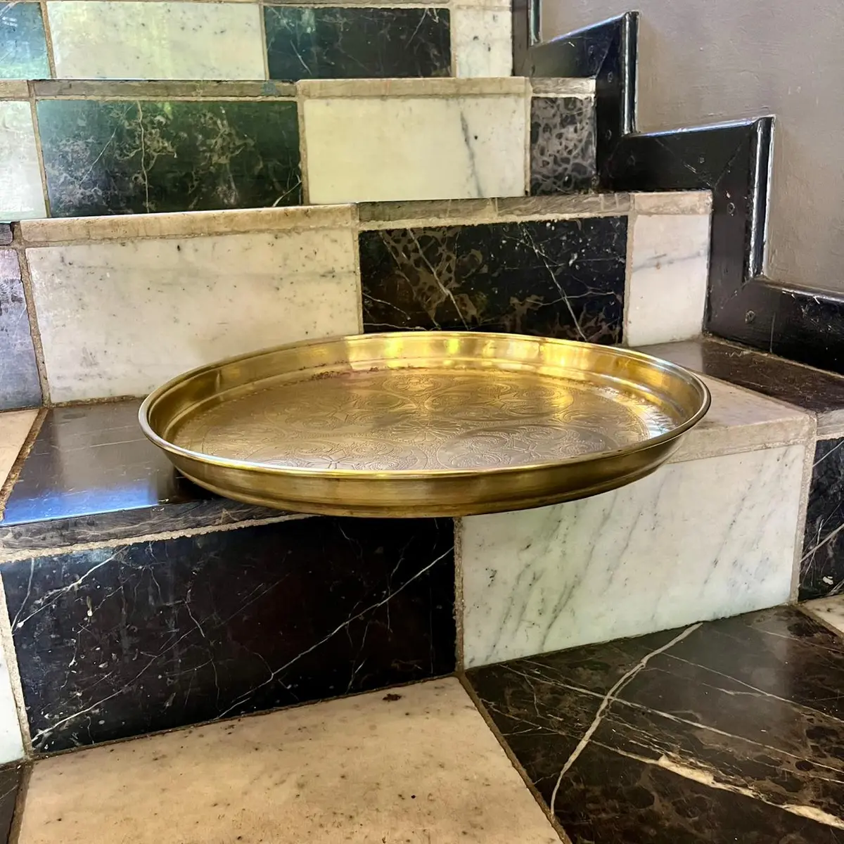 Ornate Brass Serving Tray -Sold 2