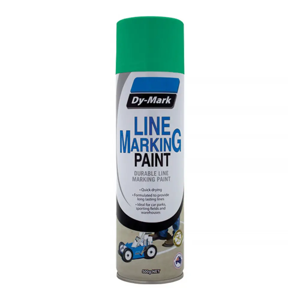 Dy-Mark Line Marking Spray Paint Green 500G Aerosol Durable Acrylic Inverted 1