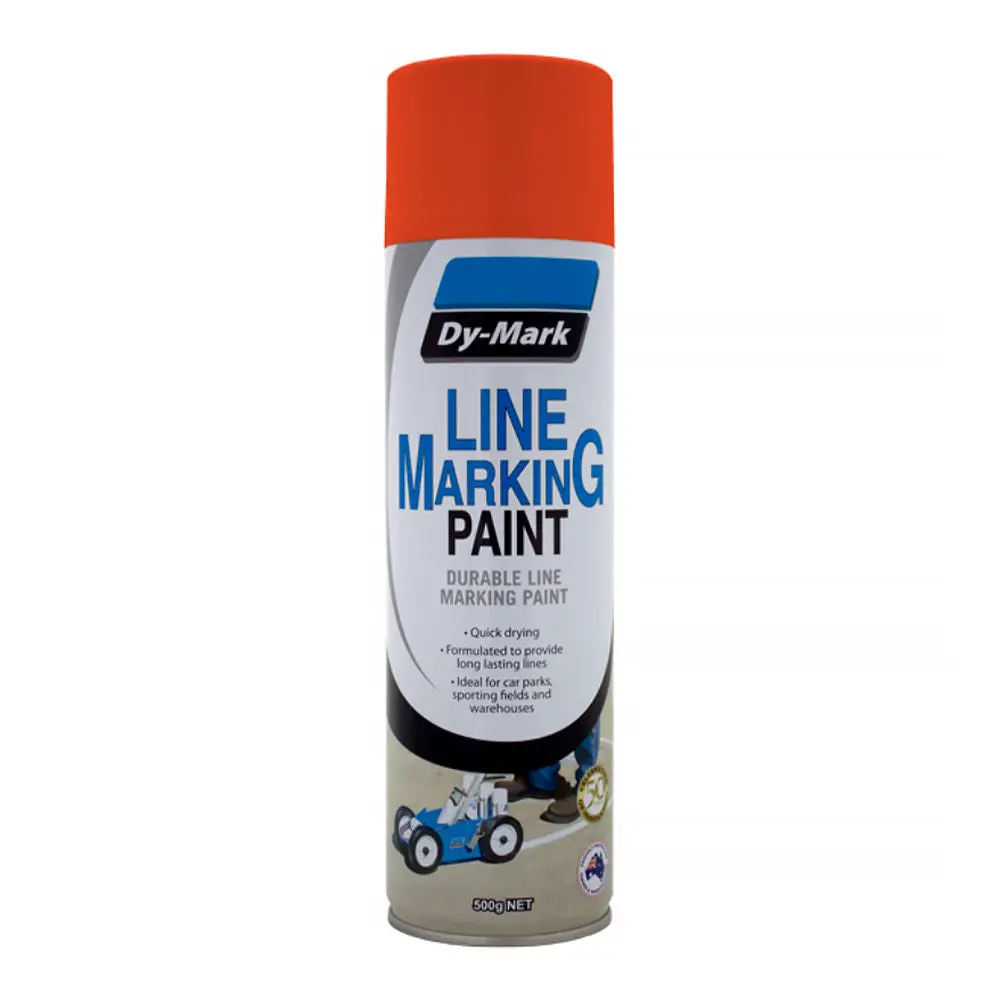 Dy-Mark Line Marking Spray Paint Orange 500G Aerosol Durable Acrylic Inverted 1
