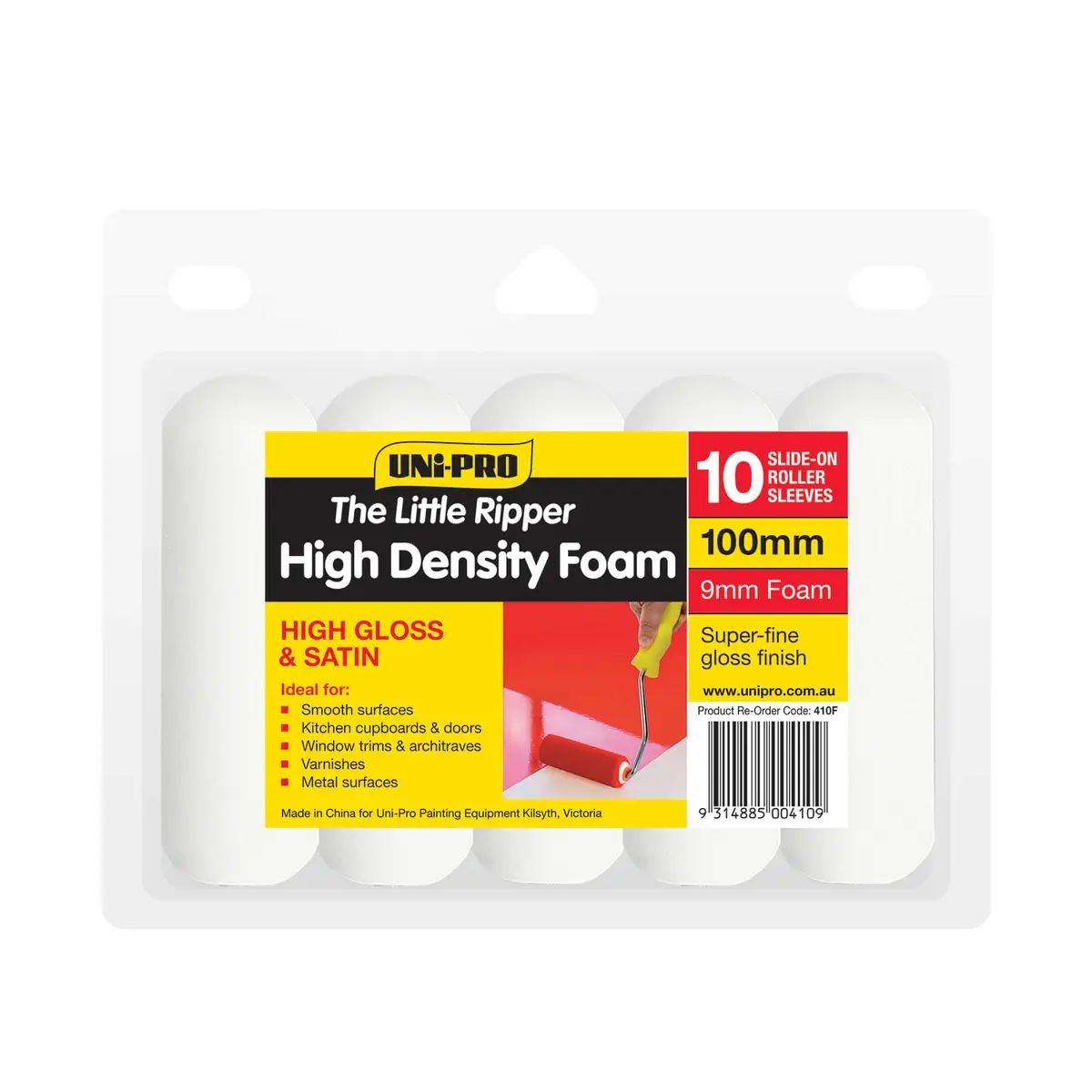 Uni-Pro Little Ripper 100Mm High Density Foam Covers 9Mm Nap X 10 Pack 1