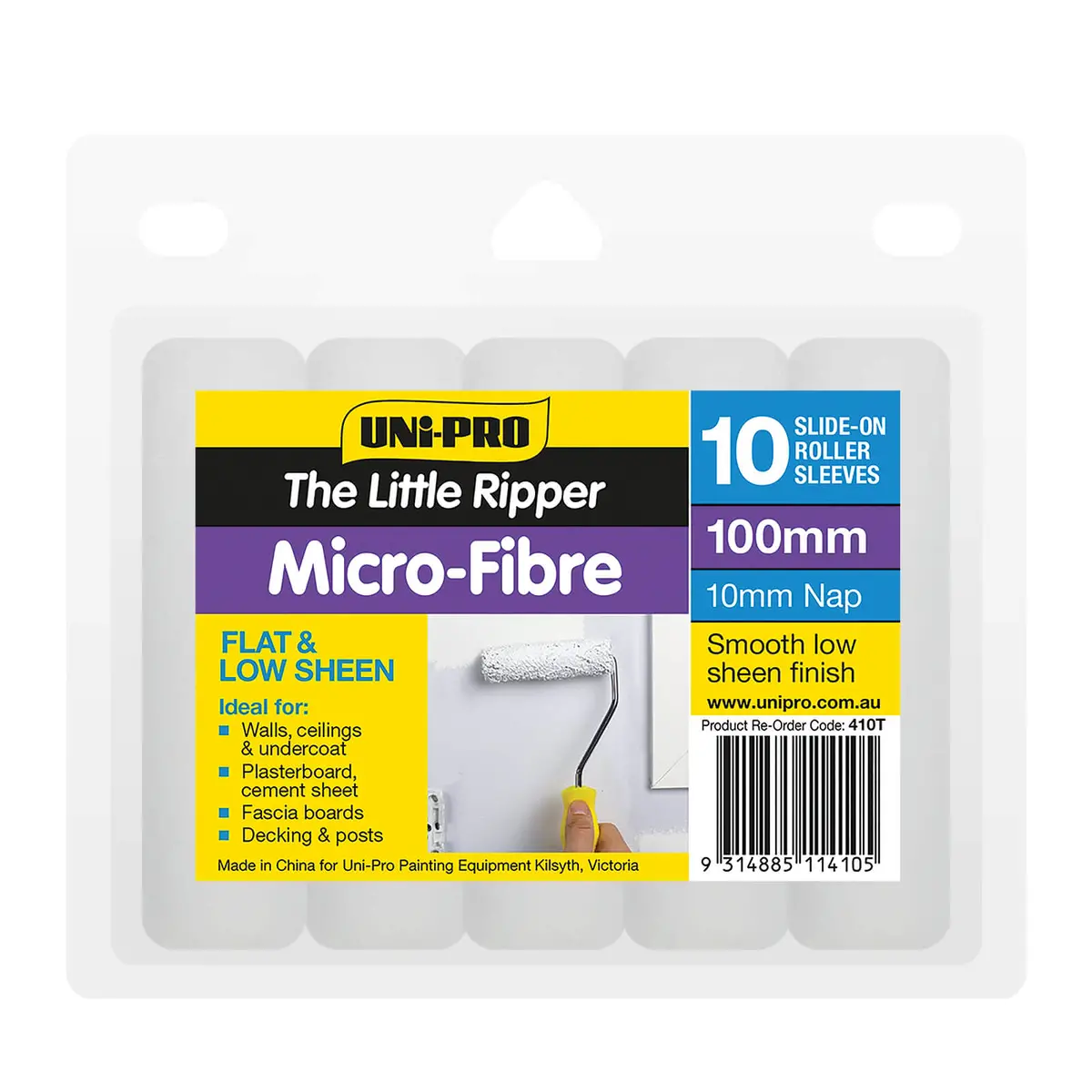 Uni-Pro Little Ripper 100Mm Microfibre Covers 10Mm Nap X 10 Pack 1