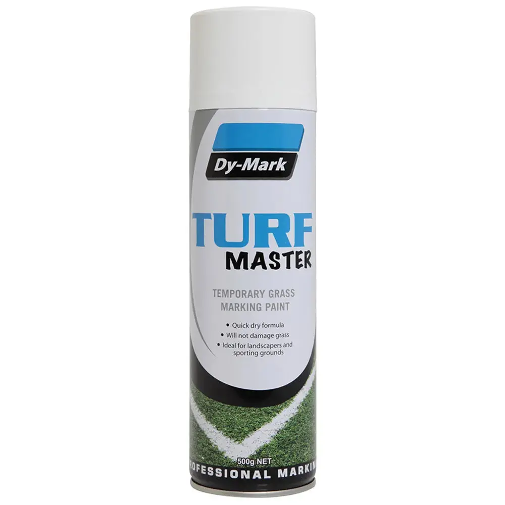 Dy-Mark Turf Master 500G White Spray Aerosol Temporary Grass Marking Paint 1