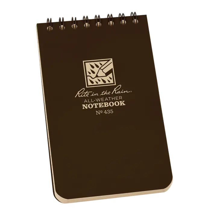 Rite-In-The-Rain - 3"X 5" Shirt Pocket, Top-Spiral, Notebooks, Brown, #435 1