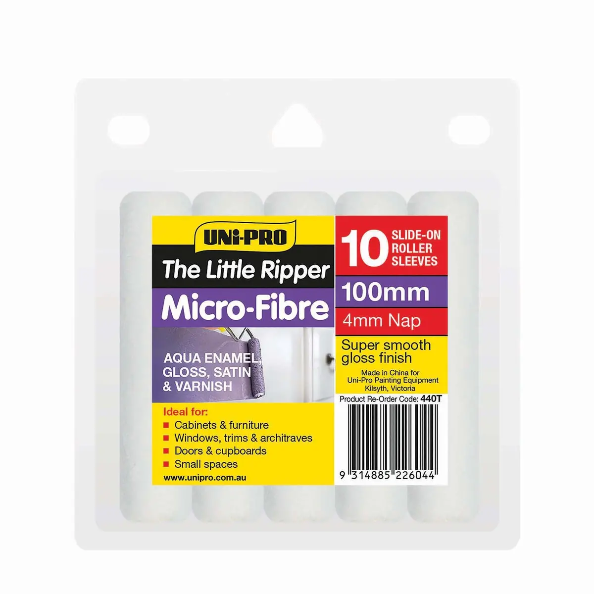 Uni-Pro 100Mm Microfibre Covers 4Mm Nap X 10 Pack 1