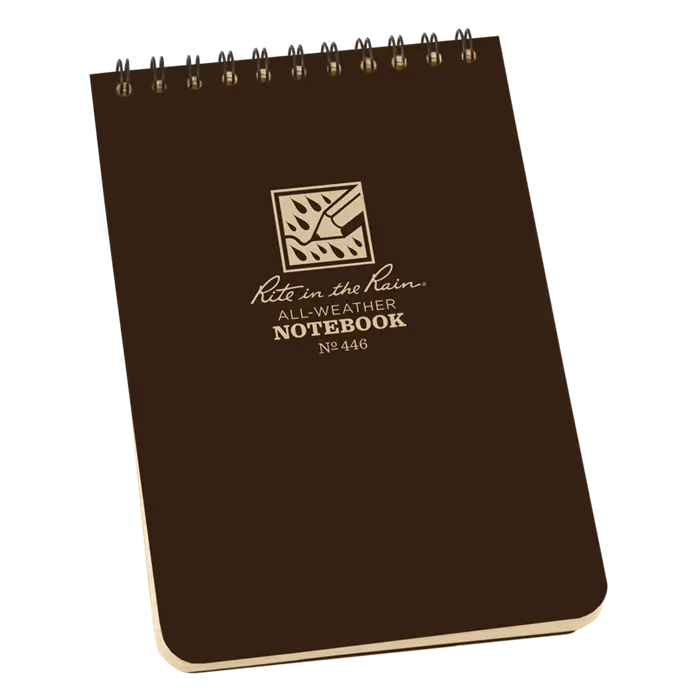 Rite-In-The-Rain - #446 4" X 6" Hip Pocket Top-Spiral Notebook, Brown, Box Of 12 1