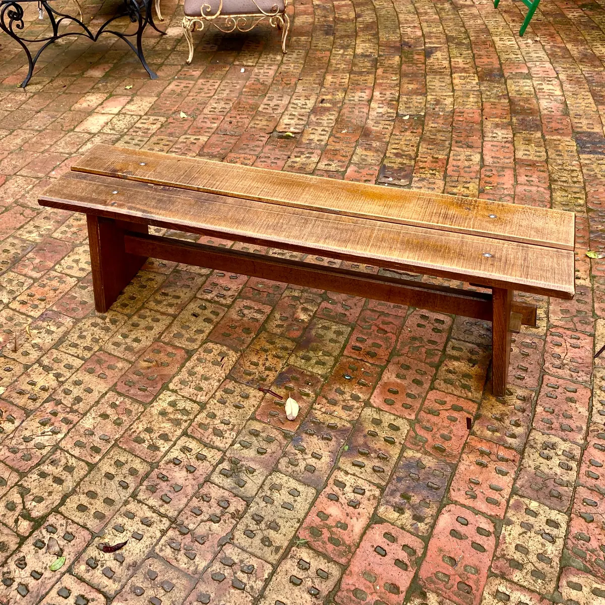 Antique Oak Church Bench 1
