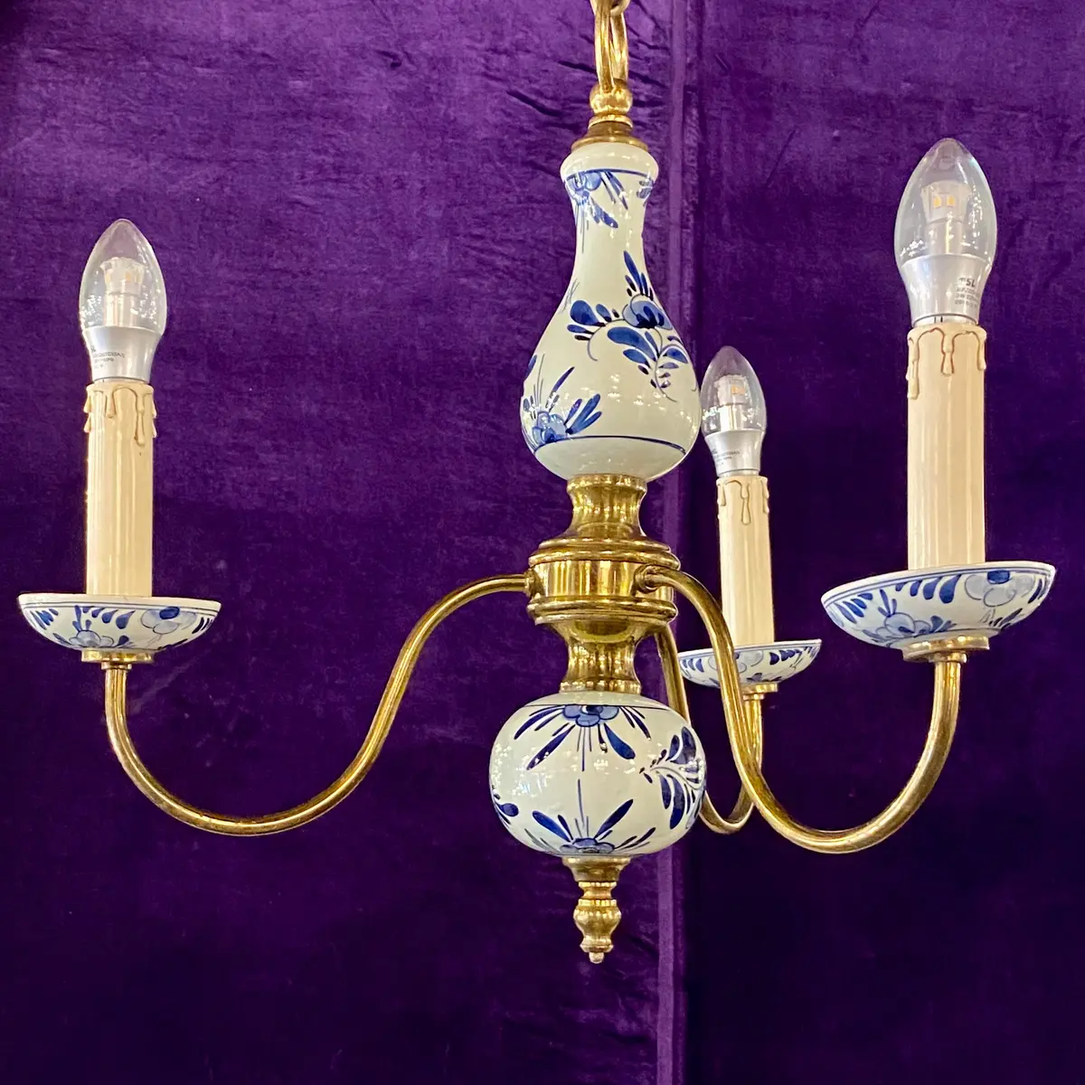 Cutest Small Delft Chandelier - Sold 1