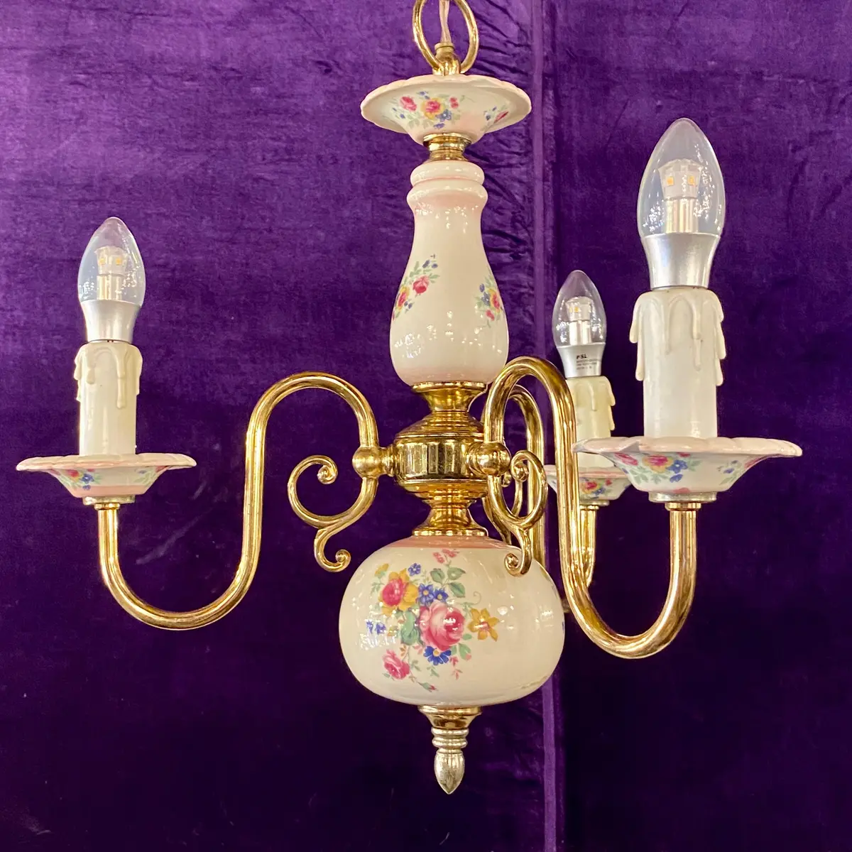 Pretty Pink Delft Chandelier 1