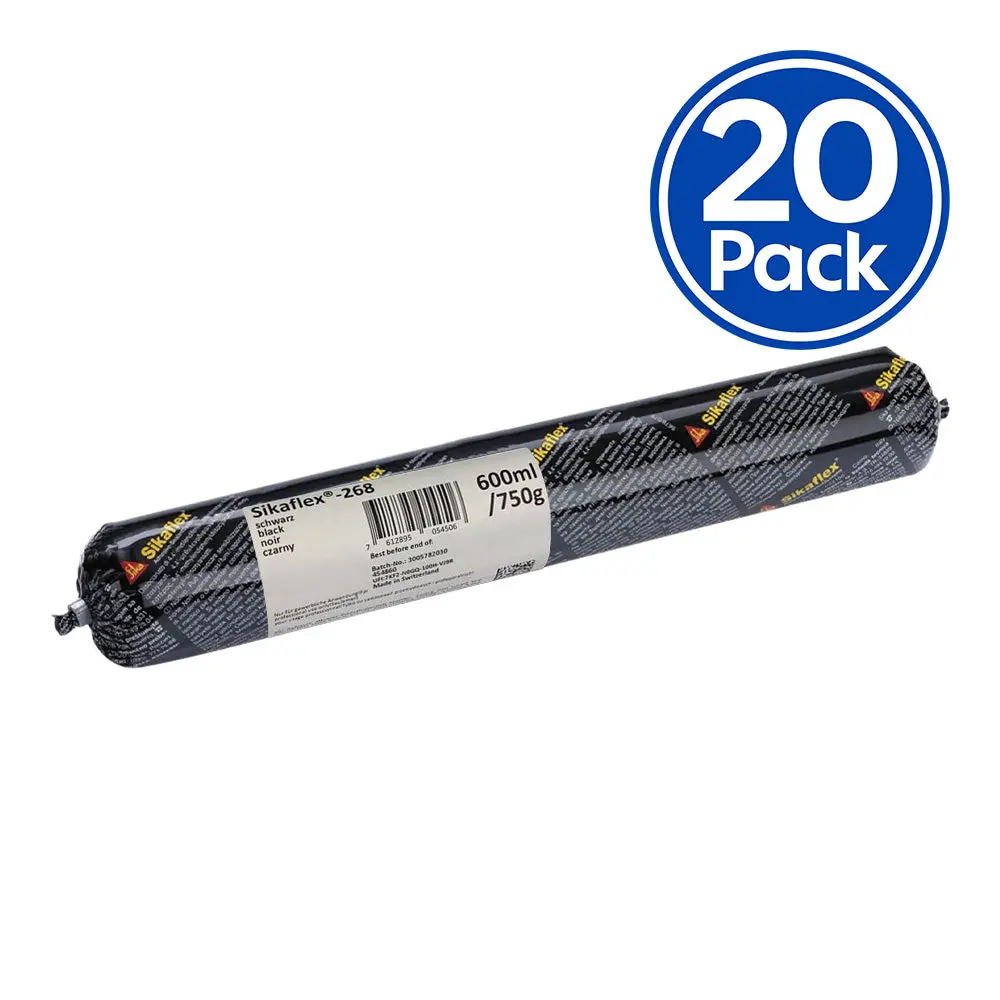 Sika Sikaflex 268 Direct Glazing Bonding Sealing 600Ml Black Sausage X 20 Pack 1