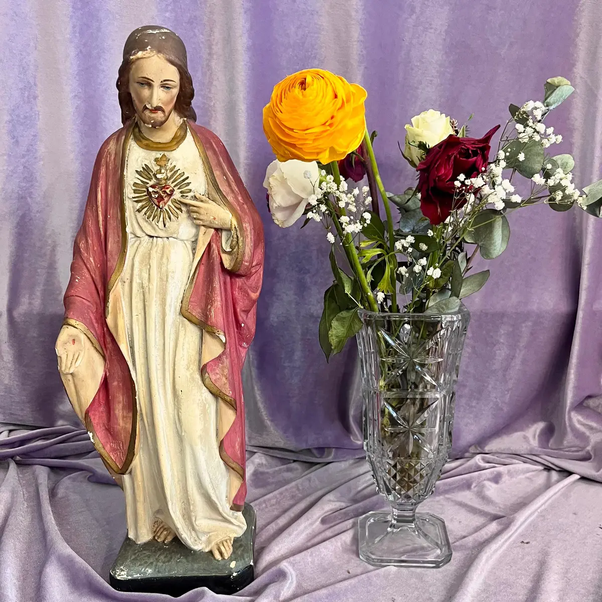 Hand-Painted Sacred Heart Of Jesus 1