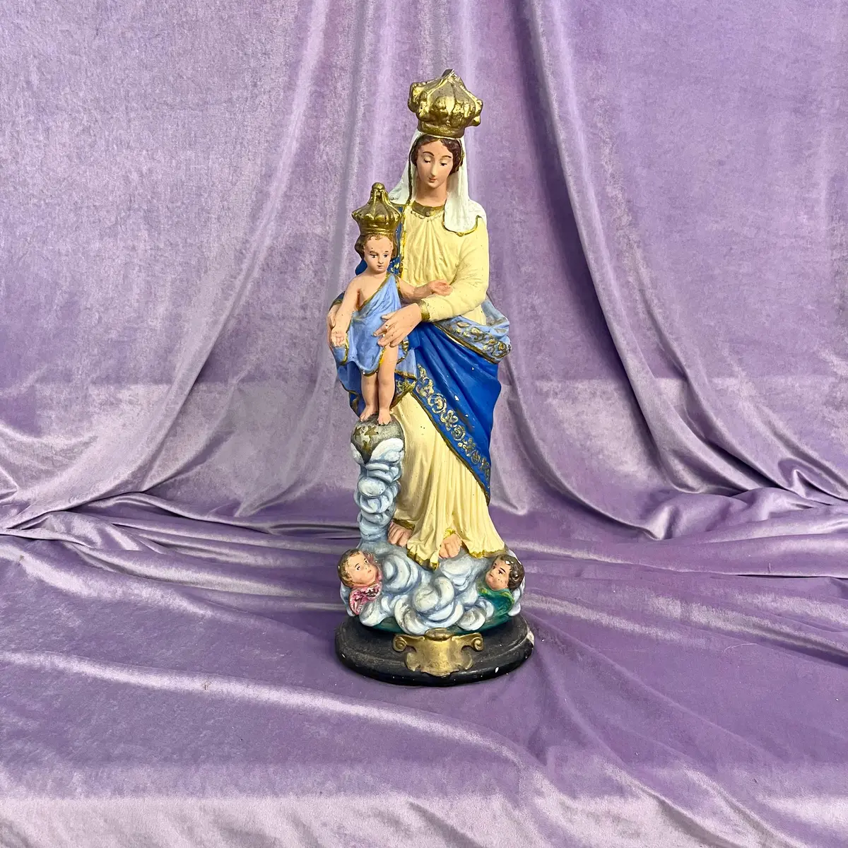 Madonna With Jesus On Clouds With Cherubs 1