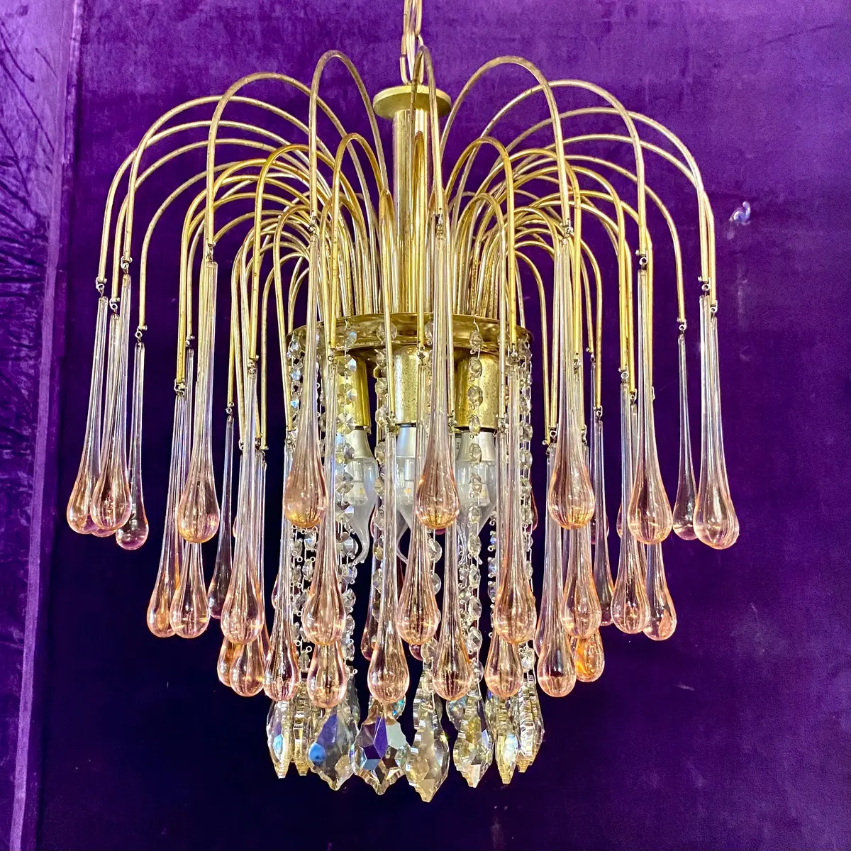 Phenomenal Peach Venini Chandelier - Sold 2