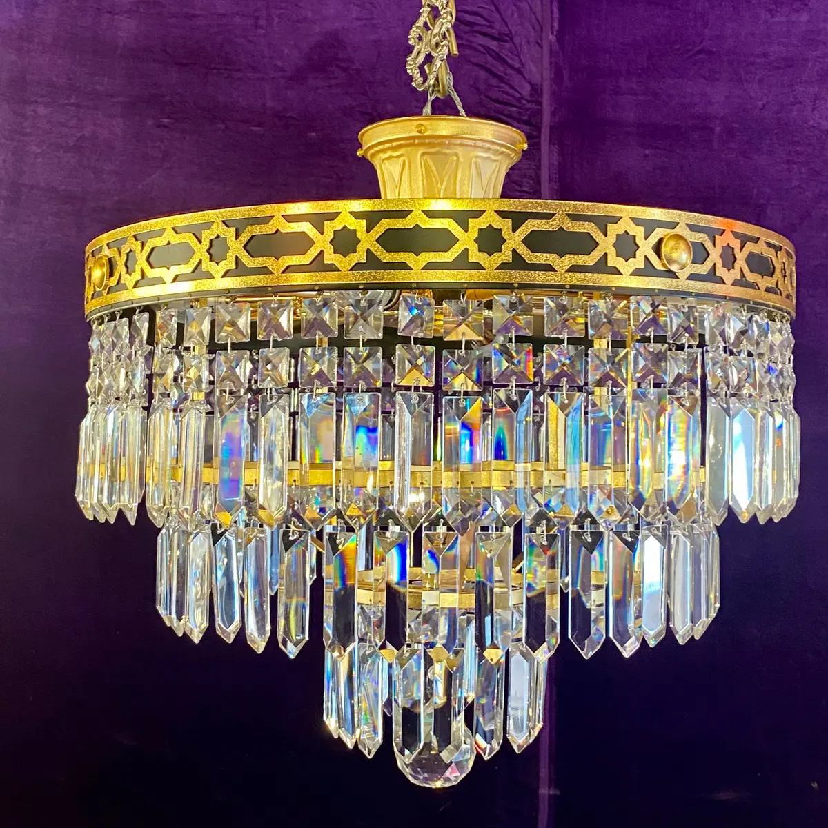 Glamorous Crystal Waterfall Chandelier - Sold 1